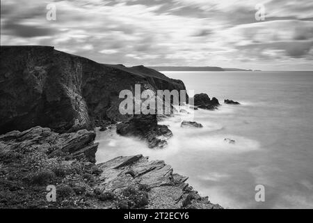 Ceredigion-Küste lange Exposition Stockfoto