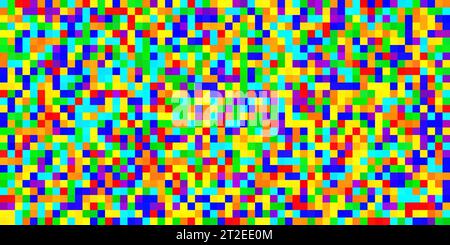 Abstraktes, nahtloses Mosaikmuster mit Pixeln. Lebendiger mehrfarbiger Hintergrund. Vektorabbildung Stock Vektor