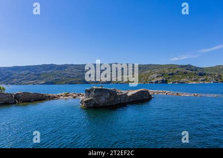 Lagoa Comprida (langer See) ist der größte See des Naturparks Serra da Estrela in Portugal. Stockfoto