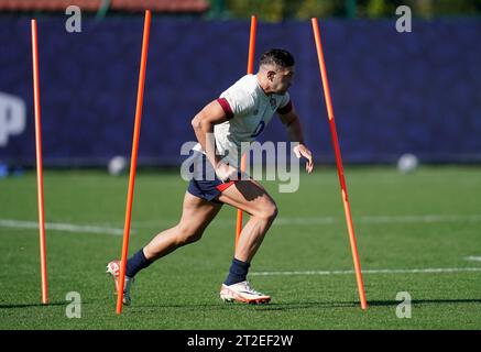 Englands Jonny May während eines Trainings am INSEP in Paris, Frankreich. Bilddatum: Donnerstag, 19. Oktober 2023. Stockfoto