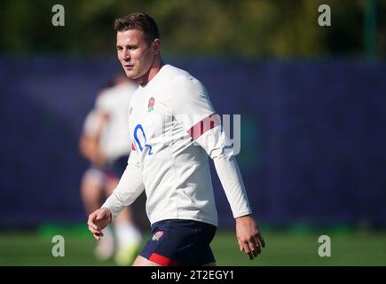 Englands Freddie Steward während eines Trainings an der INSEP in Paris, Frankreich. Bilddatum: Donnerstag, 19. Oktober 2023. Stockfoto