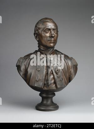 John Paul Jones (1747–1792) nach einem Modell von Jean Antoine Houdon French 1903, nach einem Modell von 1781 wurde John Paul Jones, der in Schottland geborene Held des Amerikanischen Unabhängigkeitskrieges, in Frankreich für seine Cross-Channel-Aktionen gegen die mächtige britische Marine gefeiert. 1780 wurde Houdon beauftragt, Jones's Büste von der Loge des Neuf Soeurs zu bauen, der Pariser Freimaurerloge, die nach den Musen benannt ist, zu denen beide Männer gehörten (er hatte auch gerade die Büsten von zwei anderen Logenmitgliedern, Franklin [72.6] und Voltaire [1972.61], produziert). Im Gegensatz zu so vielen von Houdons Subjekten, die scheinbar interagieren Stockfoto