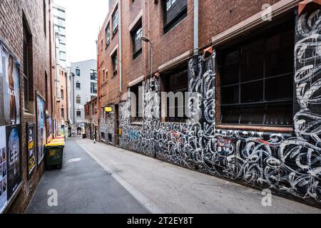 Duckboard Place Detail in Melbourne Australien Stockfoto
