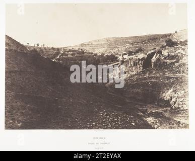 Jérusalem, Vallée de Josaphat, Vue générale Auguste Salzmann French Printer Imprimerie photographique de Blanquart-évrard, à Lille French 1854 Stockfoto