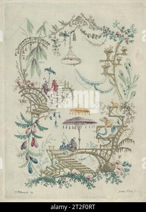 Chinoiserie, aus 'Nouvelle Suite de Cahiers arabesques chinois a l'use des dessinateurs et des peintres' Jean Pillement French Etcher Anne Allen British 1790–99 Stockfoto