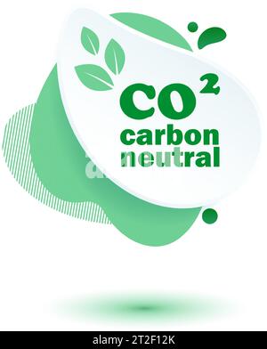Neutraler CO2-Stempel. Stiker-neutrale Kohlenstoffdioxyd-Bilanz Stock Vektor
