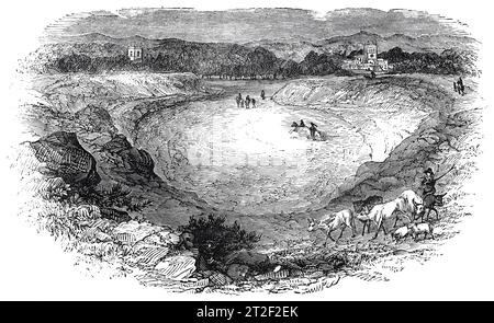 Maumbery Rings und das römische Amphitheater in Dorchester, Dorset. Black-and-White-Illustration aus dem „Old England“, veröffentlicht von James Sangster im Jahr 1860. Stockfoto