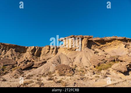 Rambla Las Salinas in der Wüste von Tabernas, Provinz Almeria, Andalusien Stockfoto