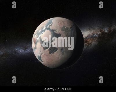 Künstlerische Darstellung eines Zwergplaneten. Stockfoto