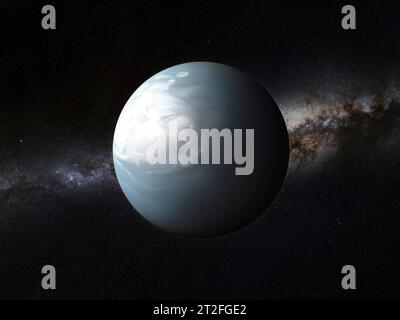 Der Eindruck eines Künstlers von einem hyzeanischen Planeten. Stockfoto