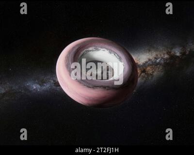 Künstlerische Darstellung eines toroidalen Planeten. Stockfoto