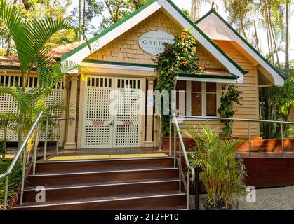 Das Garden Club Café bietet Drinks und kleine Snacks in den City Botanic Gardens, Brisbane, Queensland, Australien Stockfoto