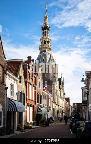 Zierikzee auf der Halbinsel Schouwen-Duiveland, das Rathaus in der Straße Meelstraat, Zellenad, Netehrlands. Zierikzee auf Schouwen-Duiveland, das Ra Stockfoto