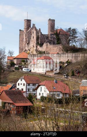 Ruine der Burg Hanstein, bei Bornhagen, Eichsfeld, Thüringen, Deutschland, Europa Stockfoto