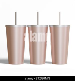 Tumbler Kaffee oder Glas Edelstahl Rendering 3D Stockfoto