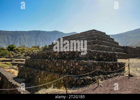 Güímar, Teneriffa, Comunidad Autonoma des Canarias, Spanien. Güímar Pyramiden. Stockfoto