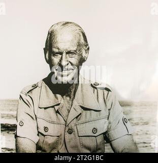 Güímar, Teneriffa, Comunidad Autonoma des Canarias, Spanien. Güímar Pyramidenmuseum, Porträt des norwegischen Anthropologen, Entdeckers, Navigators und Schriftstellers Thor Heyerdahl. Stockfoto
