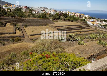 Güímar, Teneriffa, Comunidad Autonoma des Canarias, Spanien. Güímar Pyramiden. Stockfoto