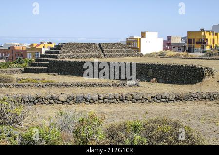 Güímar, Teneriffa, Comunidad Autonoma des Canarias, Spanien. Güímar Pyramiden. Stockfoto