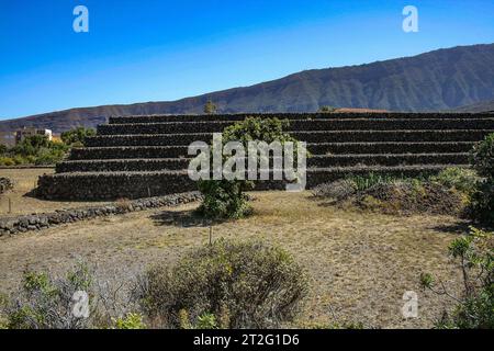 Güímar, Teneriffa, Comunidad Autonoma des Canarias, Spanien. Güímar Pyramiden. Stockfoto