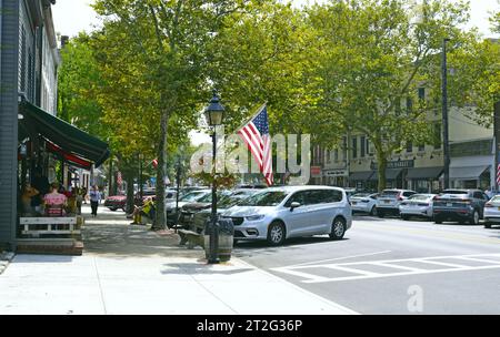 Straßen und Straßen von Sag Harbor, den Hamptons, Long Island, New York State, Vereinigte Staaten von Amerika, Nordamerika, USA Stockfoto