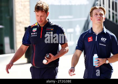 Austin, USA. Oktober 2023. Liam Lawson (NZL) AlphaTauri Reserve Fahrer. Formel-1-Weltmeisterschaft, Rd 19, Grand Prix der Vereinigten Staaten, Donnerstag, 19. Oktober 2023. Circuit of the Americas, Austin, Texas, USA. Quelle: James Moy/Alamy Live News Stockfoto