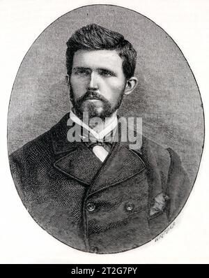 Illustration des britischen Missionars Frederick Stanley Arnot aus dem 19. Jahrhundert 1858-1914 aus dem Sunday at Home Family Magazine für Sabbath Reading 1889-90 Stockfoto