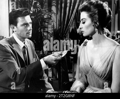 Laurence Harvey, Capucine, am Set des Films „Walk on the Wild Side“, Columbia Pictures, 1962 Stockfoto