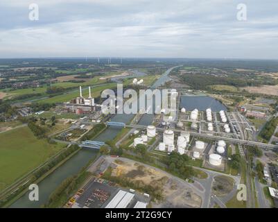 Chemiepark Marl, Deutschland. Herstellung und Verarbeitung chemischer Produkte, Chemiepark Marl, im Ruhrgebiet in Nordrhein Stockfoto