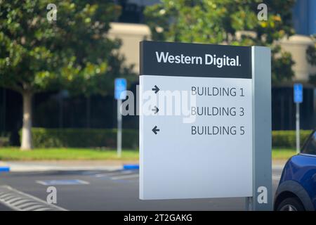 Das Hauptquartier von Western Digital (WDC) auf SanDisk Drive, Milpitas CA Stockfoto