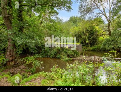 Five Tunnels ist ein historisches Bauwerk am River Arrow in Redditch, Worcestershire, Großbritannien. Stockfoto