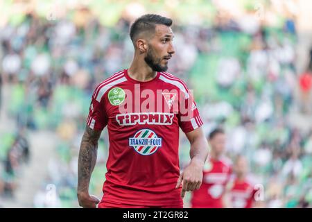 Budapest, Ungarn – 20. Mai 2023. Debrecen defensiver Mittelfeldspieler Mark Szecsi während der ungarischen OTP Bank League Gameweek 32 Spiel Ferencvaros gegen Debrecen Stockfoto