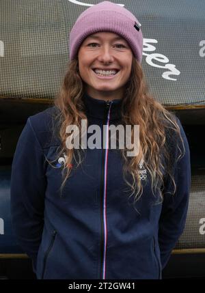 Camille PRIGENT (KC Rennes) Präsentation der Olympischen Kanu - Kajak-Auswahl Paris 2024 während der französischen Meisterschaften Slalom und Kajak Cross, Kanu-Veranstaltung am 19. Oktober 2023 im Stade d'eaux vives in Cesson-Svign, Frankreich - Foto Laurent Lairys / MAXPPP Stockfoto