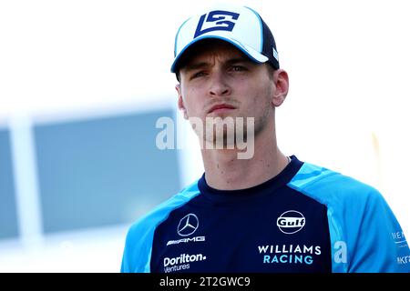 Austin, USA. Oktober 2023. Logan Sargeant (USA) Williams Racing. Formel-1-Weltmeisterschaft, Rd 19, Grand Prix der Vereinigten Staaten, Donnerstag, 19. Oktober 2023. Circuit of the Americas, Austin, Texas, USA. Quelle: James Moy/Alamy Live News Stockfoto