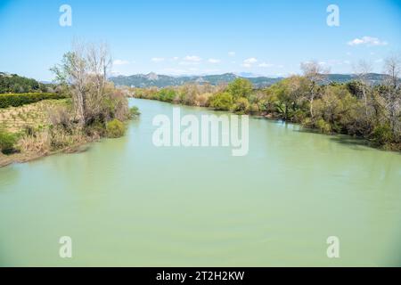 Koprucay Fluss in der Nähe von Aspendos alten Ort in der Provinz Antalya der Türkei. Stockfoto