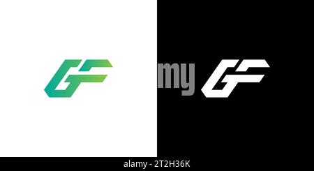 GF-Logo, GF-Monogramm, erstes GF-Logo, Letter GF-Logo, Symbol, Vektor Stock Vektor