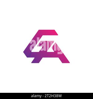 GA-Logo, GA-Monogramm, anfängliches GA-Logo, Buchstabe GA-Logo, Symbol, Vektor Stock Vektor