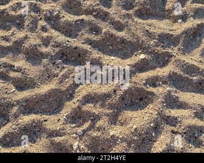 Vollformataufnahme des Sandbereichs am Strand. Stockfoto