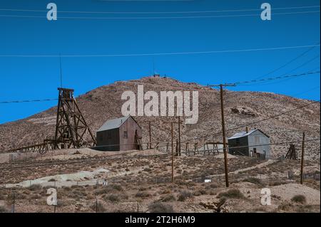 Gebäude um Tonopah Town (Nevada) Stockfoto