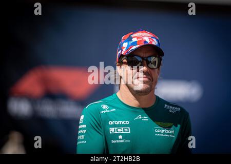 Fernando Alonso (SPA) Aston Martin F1 Team AMR23 während der FORMEL 1 LENOVO UNITED STATES GRAND PRIX 2023 - 19. Oktober bis 22. Oktober 2023 Circuit of Americas, A Stockfoto