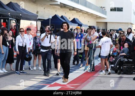 Austin, USA. Oktober 2023. Adam Driver (USA) Schauspieler. Formel-1-Weltmeisterschaft, Rd 19, Grand Prix der Vereinigten Staaten, Donnerstag, 19. Oktober 2023. Circuit of the Americas, Austin, Texas, USA. Quelle: James Moy/Alamy Live News Stockfoto