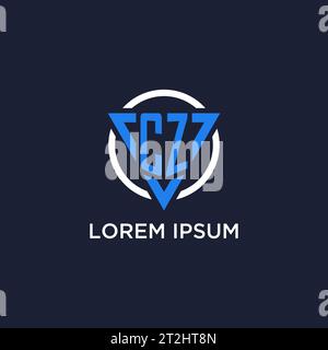 CZ-Monogramm-Logo mit Dreiecksform und Kreisdesign-Vektor Stock Vektor