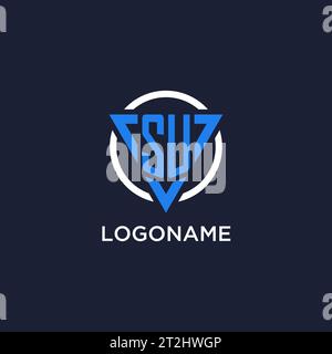 SU-Monogramm-Logo mit Dreiecksform und Kreisdesign-Vektor Stock Vektor