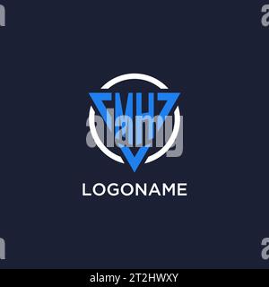 MH-Monogramm-Logo mit Dreiecksform und Kreisdesign-Vektor Stock Vektor