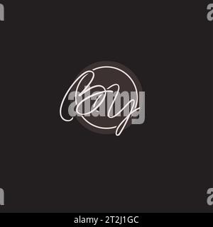 Initialen DURCH Logo-Monogramm mit einfacher kreisförmiger Vektorgrafik Stock Vektor