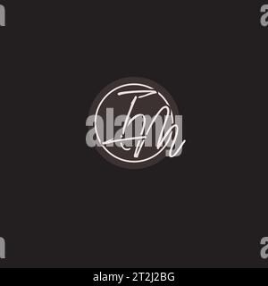 Initialen im-Logo-Monogramm mit einfacher kreisförmiger Vektorgrafik Stock Vektor
