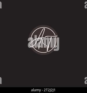 Initialen AM Logo-Monogramm mit einfacher kreisförmiger Vektorgrafik Stock Vektor