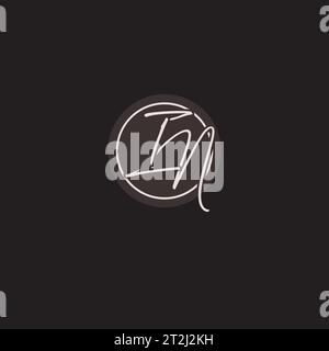 Initialen IM Logo-Monogramm mit einfacher kreisförmiger Vektorgrafik Stock Vektor