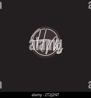 Initialen HM-Logo-Monogramm mit einfacher kreisförmiger Vektorgrafik Stock Vektor