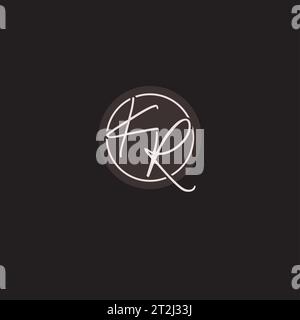 Initialen KR-Logo-Monogramm mit einfacher kreisförmiger Vektorgrafik Stock Vektor